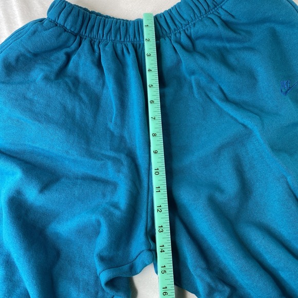 VTG 90s Nike Sweatpants Track Pants Womens L 12/14 Teal Swoosh Fleece Streetwear - Picture 10 of 16